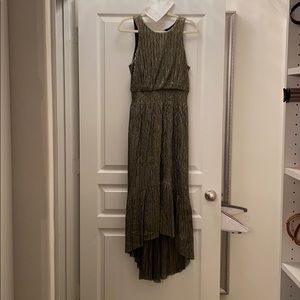 Gold and Black Metallic High/Low Dress